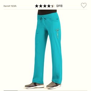 Cherokee infinity straight leg cargo scrub pants extra large. Teal. Matches top.
